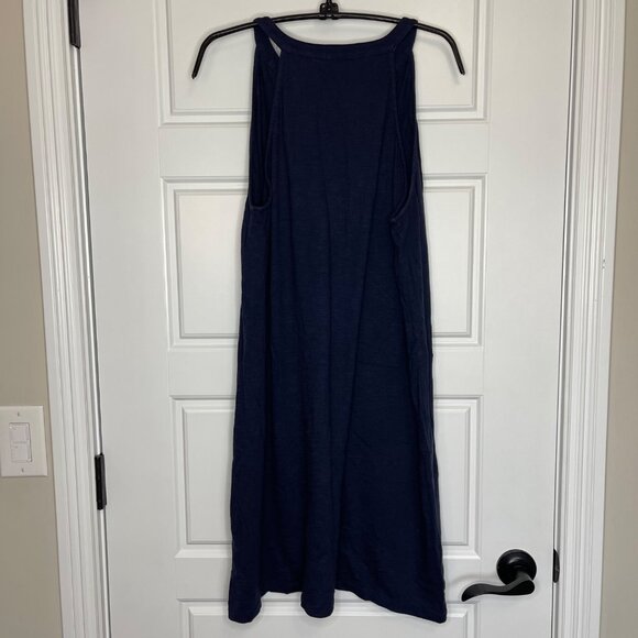 Lilly Pulitzer Shay Dress Womens Size Large Ruffle Halter Neck Cotton Modal Navy - Picture 5 of 11